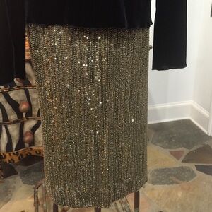 Ralph Lauren Purple Label Gold Beaded Skirt-10